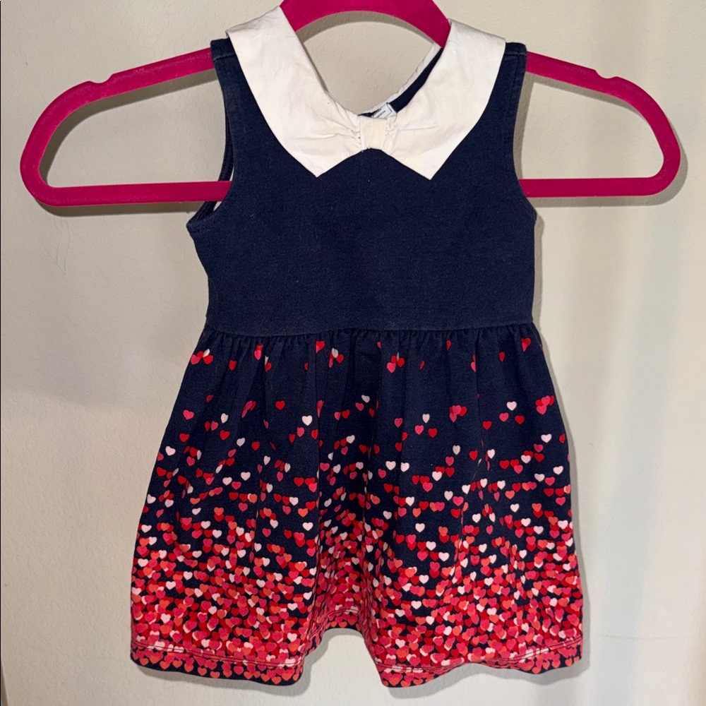 Janie and Jack, Heart Print Navy & Red Dress